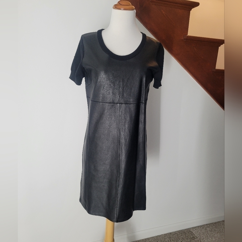 Rag & Bone mini dress Size S black front faux leather
